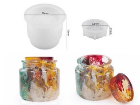 Molde silicona frasco liso con tapa